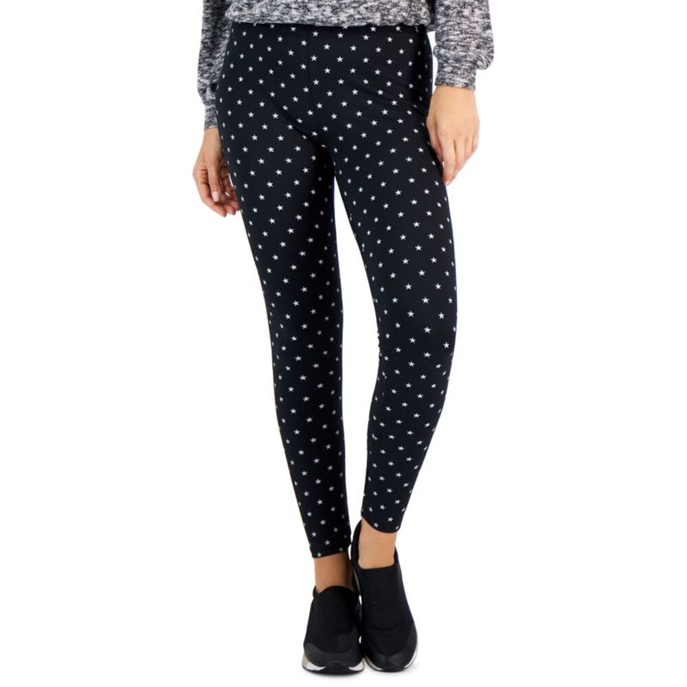 Style & Co Womens Star Fleece Mid Rise Leggings